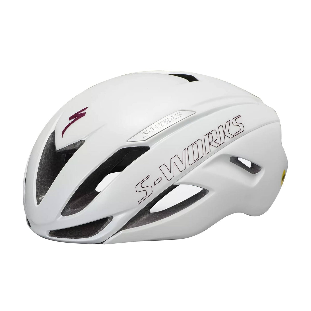 Matte Gloss Metallic White Maroon Bicycle Helmet P617
