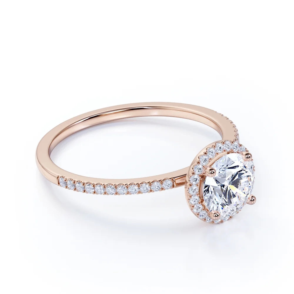 18K Rose Gold Plated Moissanite Engagement Ring T7260