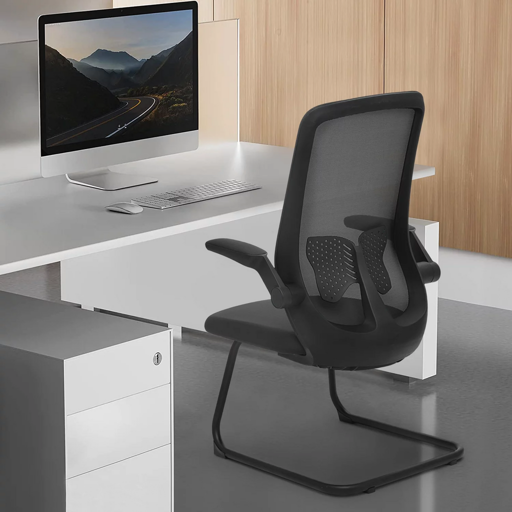 Black Set of 2 Mesh Office Chair with Lumbar Support V530987