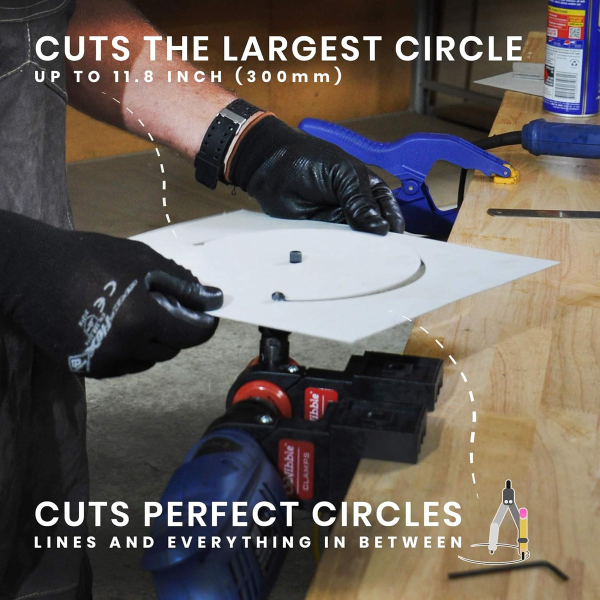 Professional Nibbler with Straight & Circle Cutting Attachment for Drills X16581