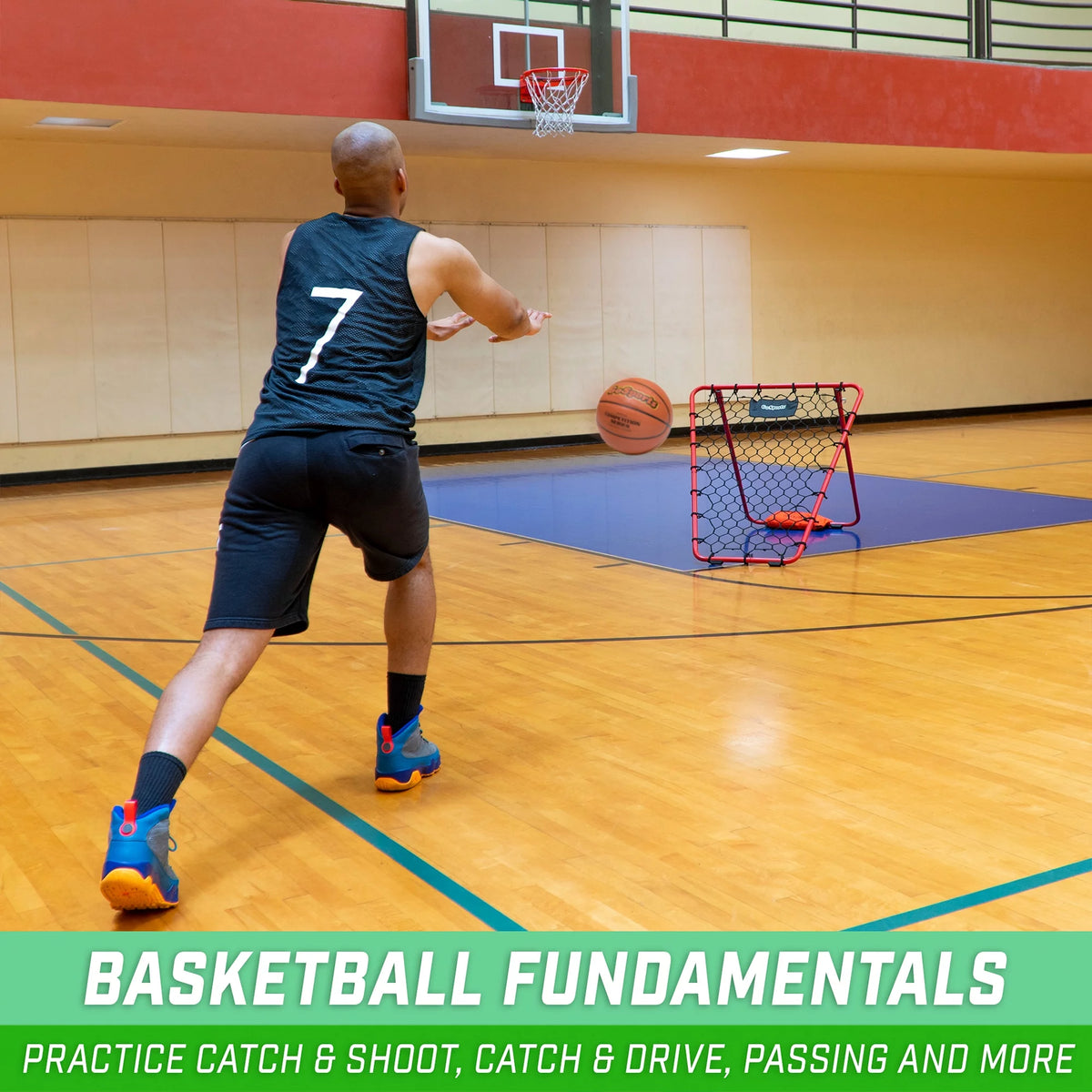 Basketball Rebounder with Adjustable Frame F573977