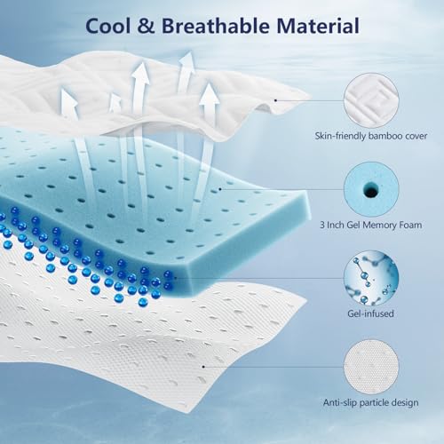 3 Inch Gel Memory Foam Mattress Topper, King E1513
