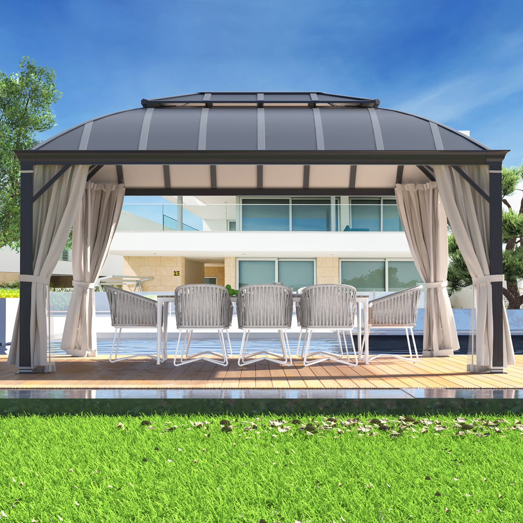 12'x16' Hardtop Aluminum Patio Gazebo with Aluminum Composite Double Roof G521