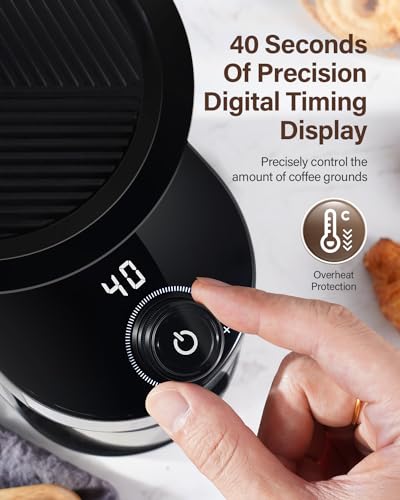 Burr Coffee Grinder Electric with 32 Grinding Sizes, 40 Seconds Adjustable Electronic Timer R141