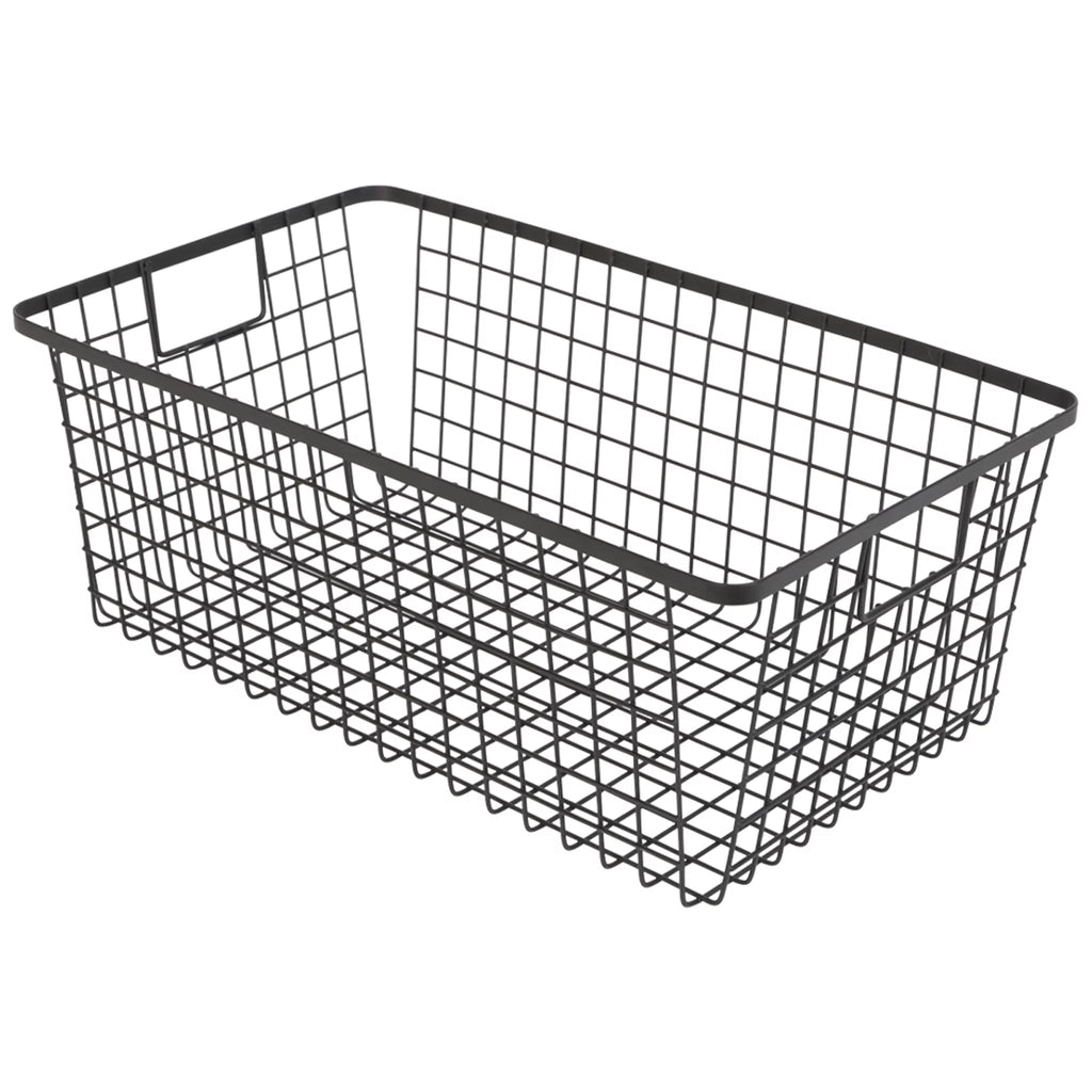 Black Set of 4 Nestable Basket Organizer with Handles V6746