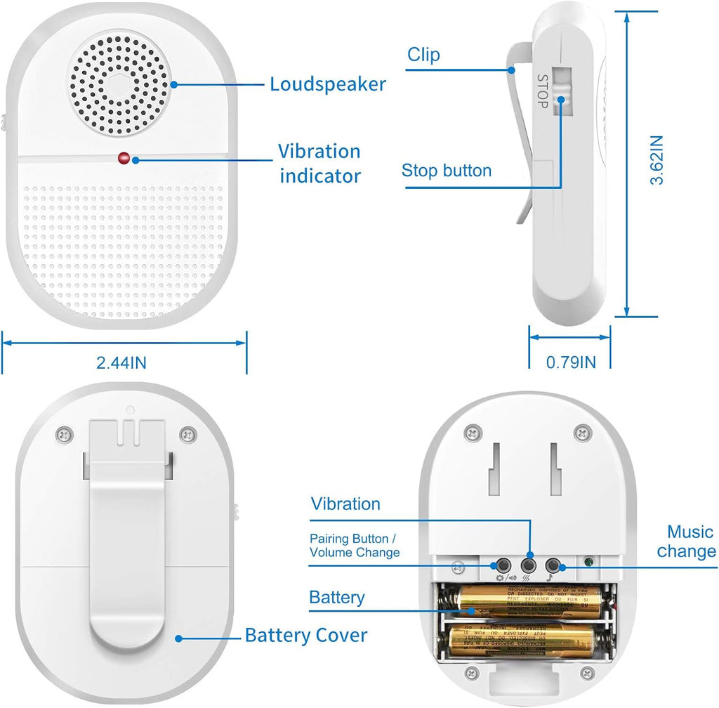 Wireless SOS Call Button Vibration Pager Nurse Calling Alert System R730410