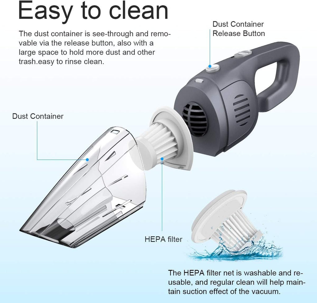 Handheld Vacuum Cordless Wet/Dry 8KPA Suction Pack of 2 G815
