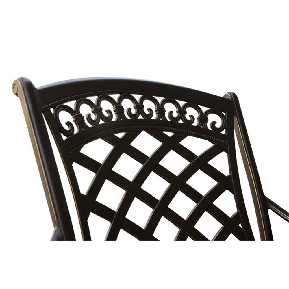 Black Aluminum Patio Dining Arm Chair Set of 2 L8376
