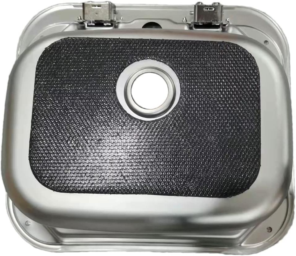Stainless Steel RV Sink with Folded Faucet Tempered Glass Lid H6444