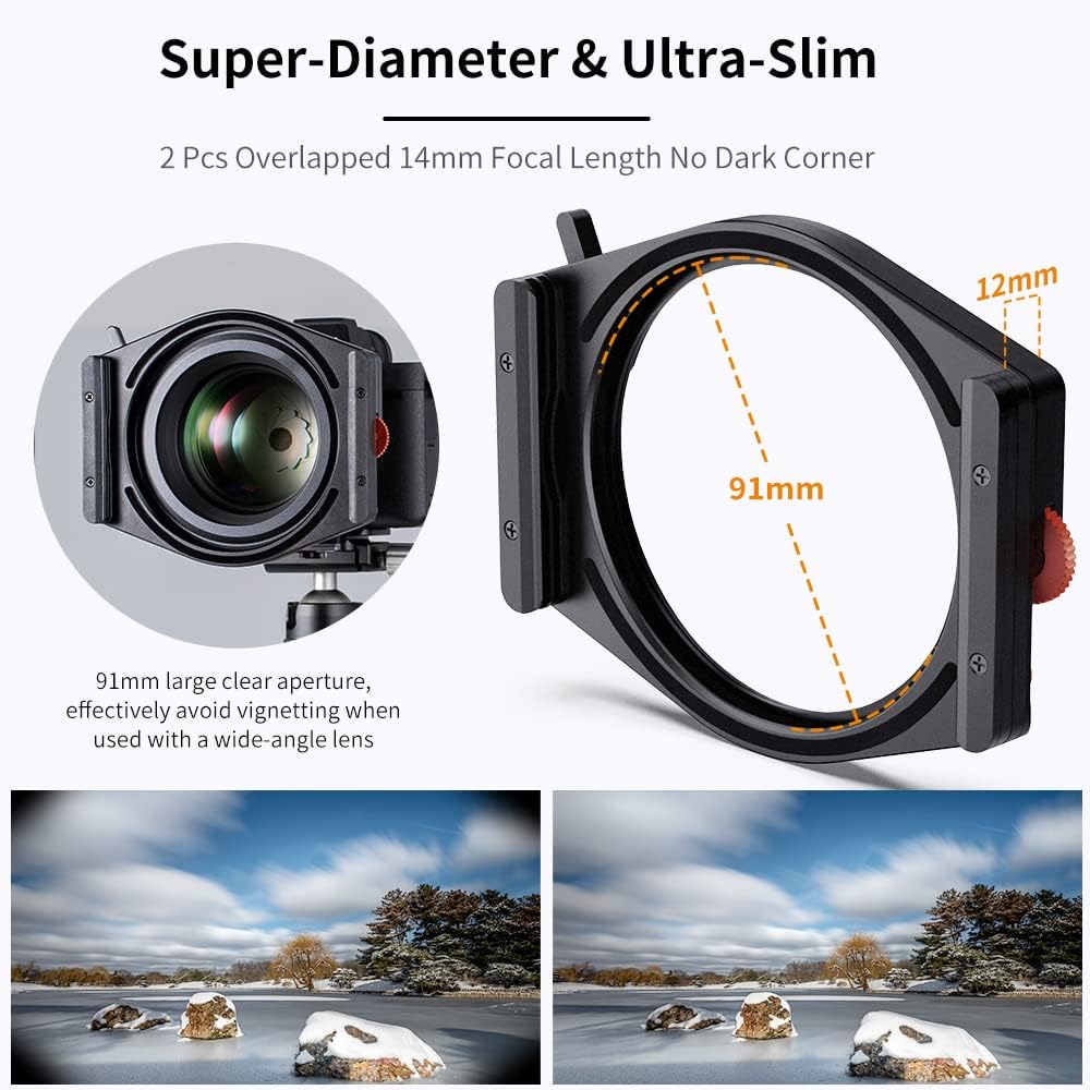 Square Filter Holder System Kit with 95mm Circular Polarizer, Square GND8 Filter, ND1000, and 4 Filter Adapter Rings N756177