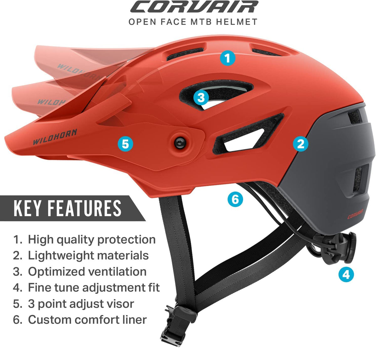 Ember Red Mountain Bike Helmet R1146
