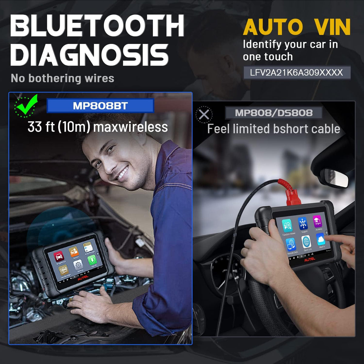 2022 Newest Car Diagnostic Scan Tool with Advanced Bi-Directional Control, All Systems Diagnosis, 30+ Service S196