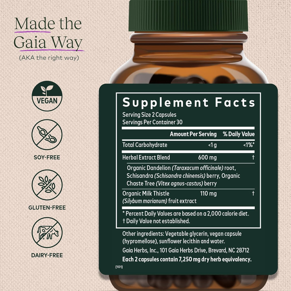 60 Vegan Capsules Herbal Supplement with Vitex Berry & Schisandra O7268