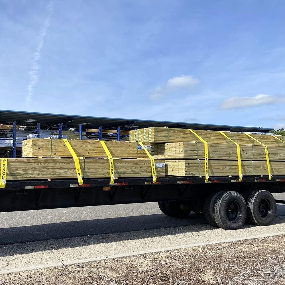 2 Winch Straps, 4 x30' Flatbed Trailer Tie-Downs with Flat Hooks T86608