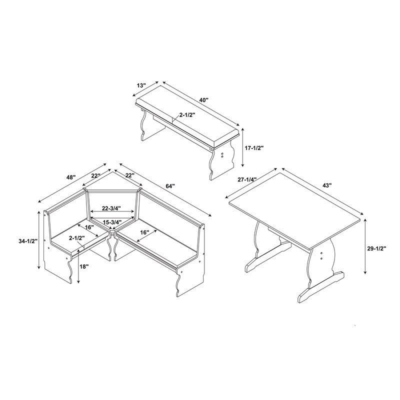 Charcoal Breakfast Nook Set K2326