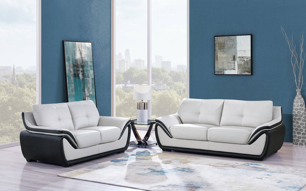 Light Gray/Black Loveseat Z185