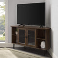 Rustic Oak 58 Inch Wood and Glass TV Stand T6212