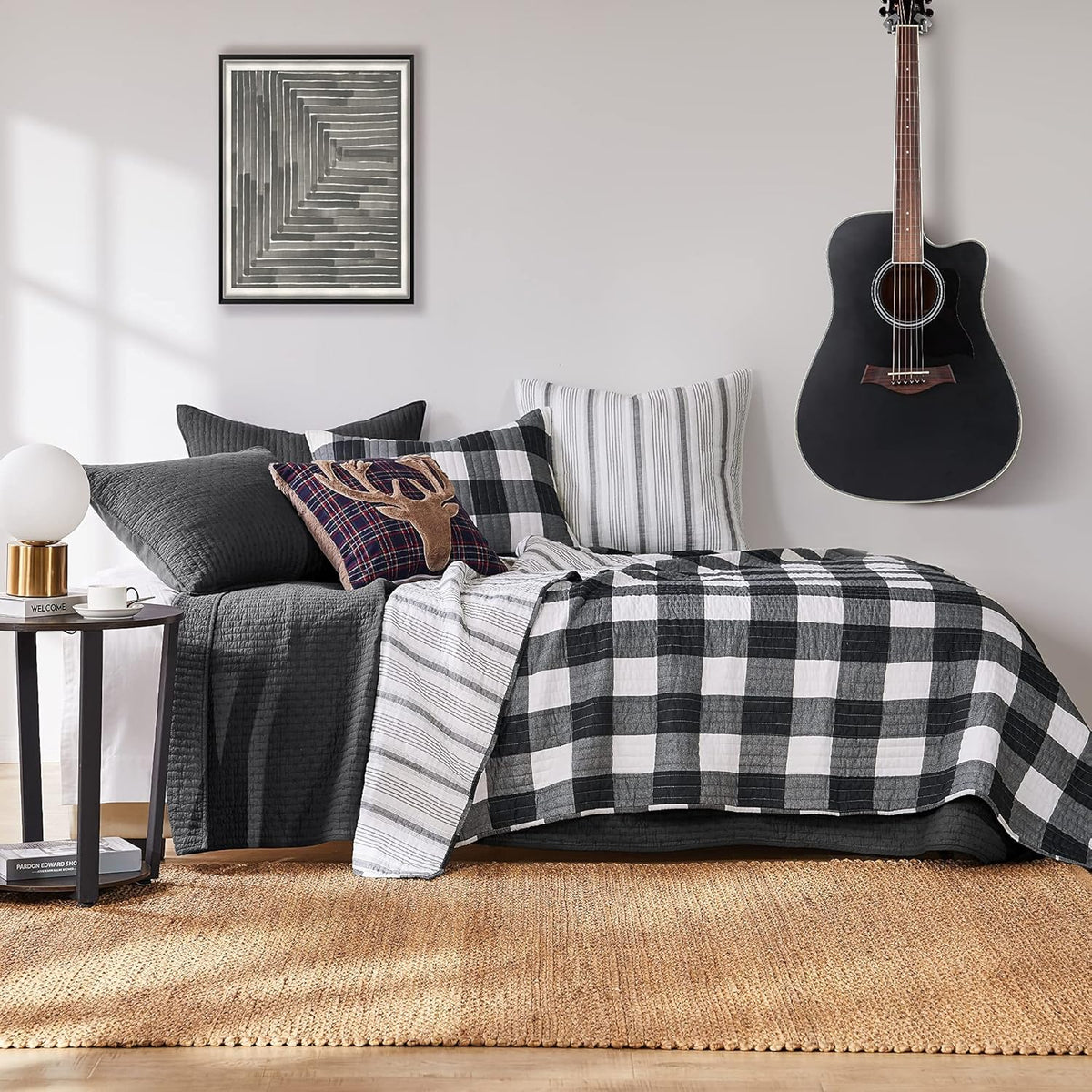 Grey Linen Style Euro Shams Set of 2 N258170