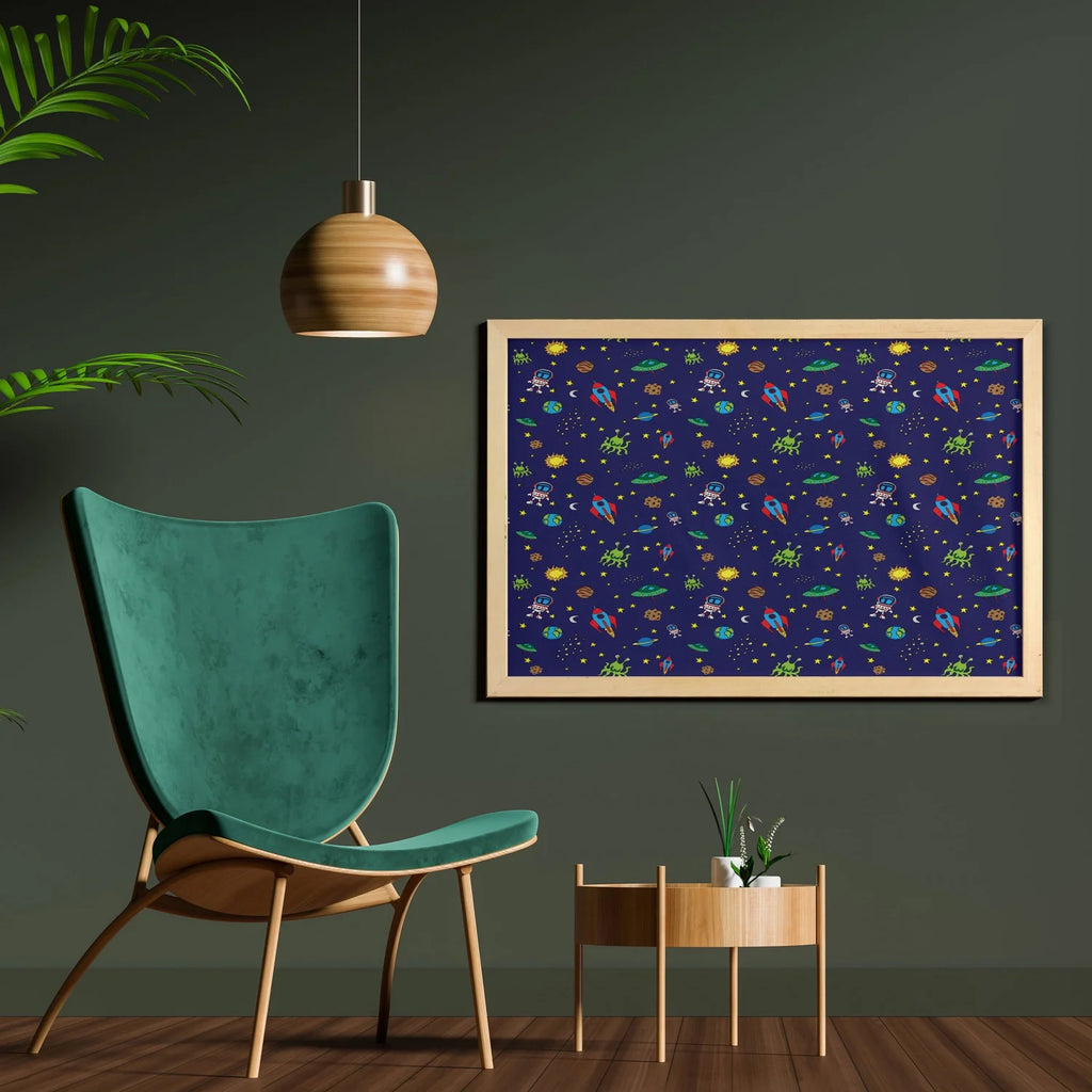 Multicolor Printed Fabric Wall Art with Frame, 35" x 23" I641