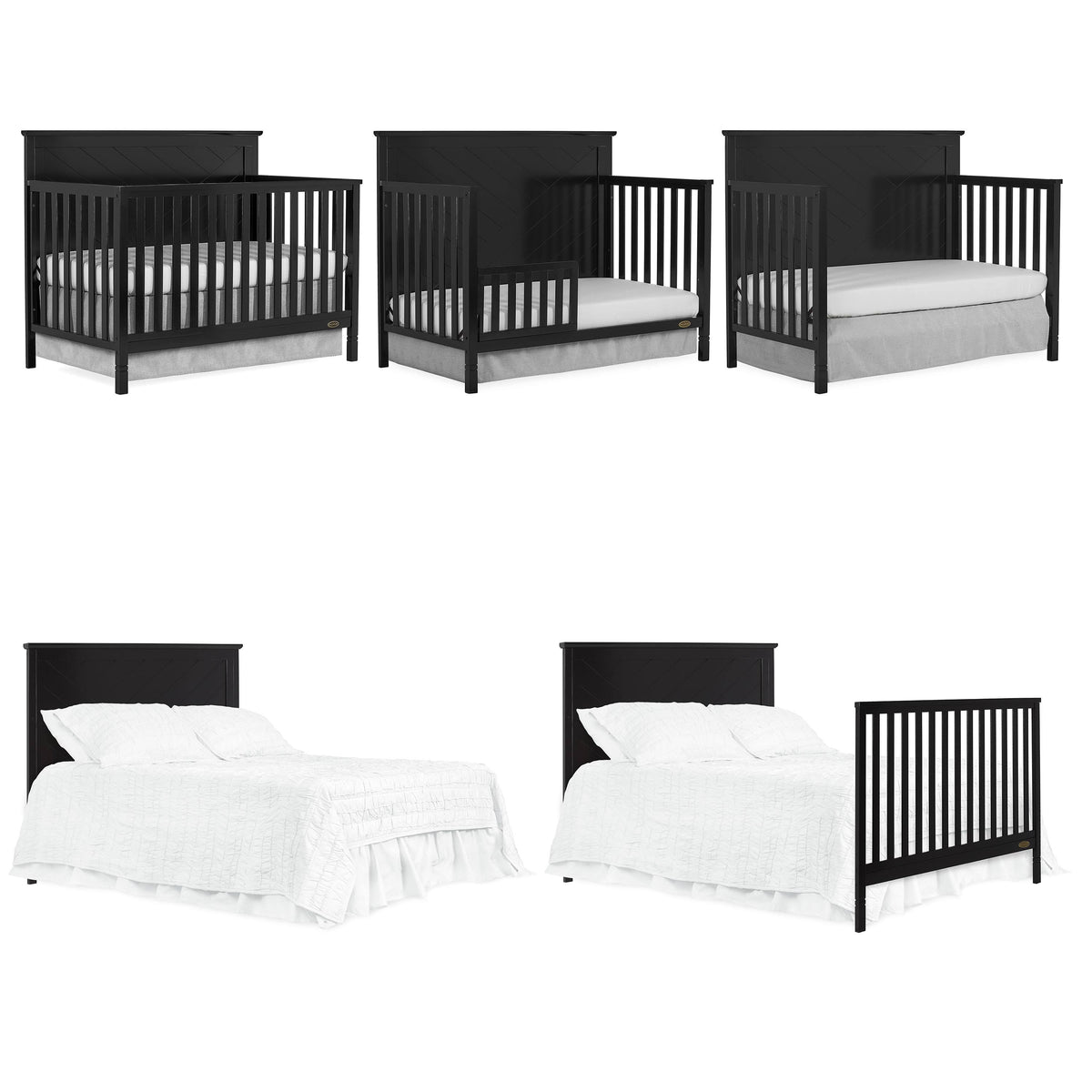 5 in 1 Convertible Crib Black K448