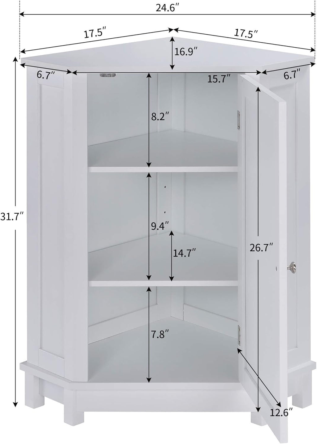 White Triangular Storage Cabinet X295