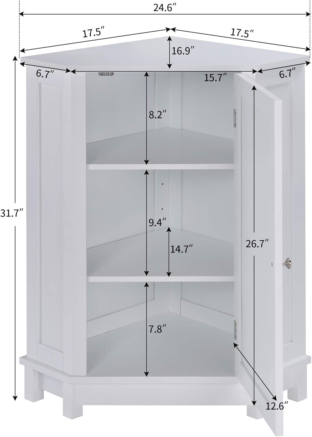 White Triangular Storage Cabinet X295