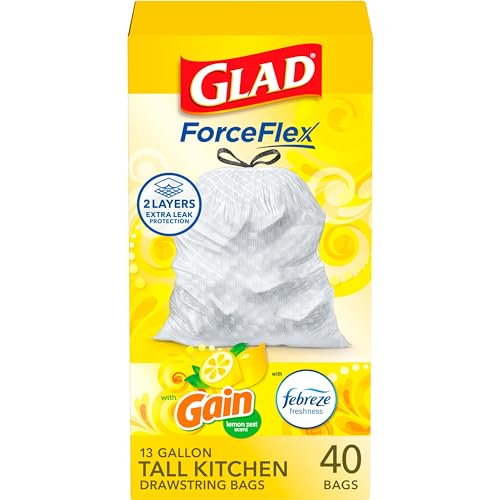 13 Gallon White Drawstring Trash Bags, 110 Count R8788