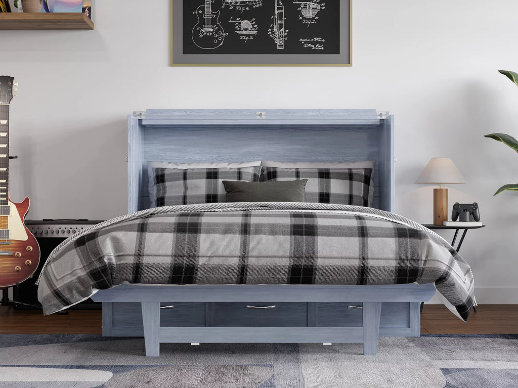 Solid Wood Murphy Bed Chest with Mattress R29068