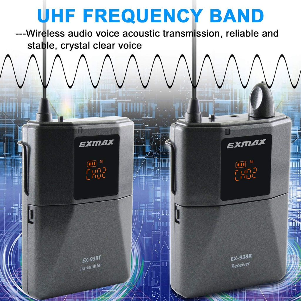 Wireless Headset Microphone Tour Guide System (1 Transmitter 8 Receivers with Black Storage Case) O857