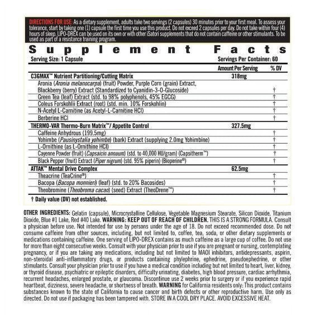 60 Capsules Fat Loss Thermogenic Formula N512625