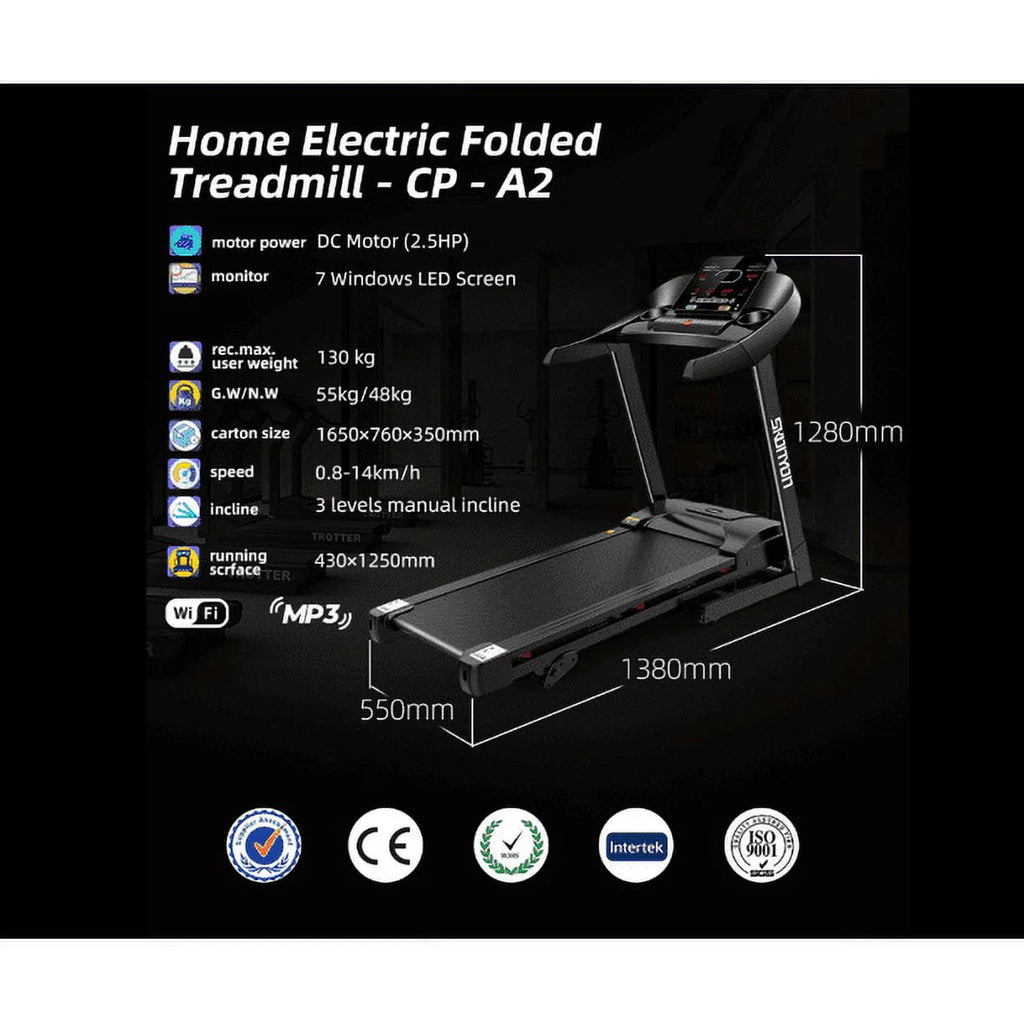 Folding Electric Treadmill 280 LBS Weight Capacity M54919