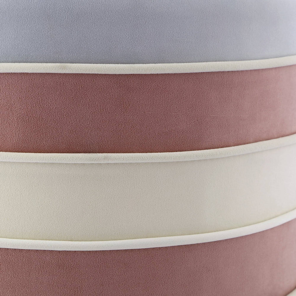 Blush Pink Velvet Ottoman with Metal Base D155815