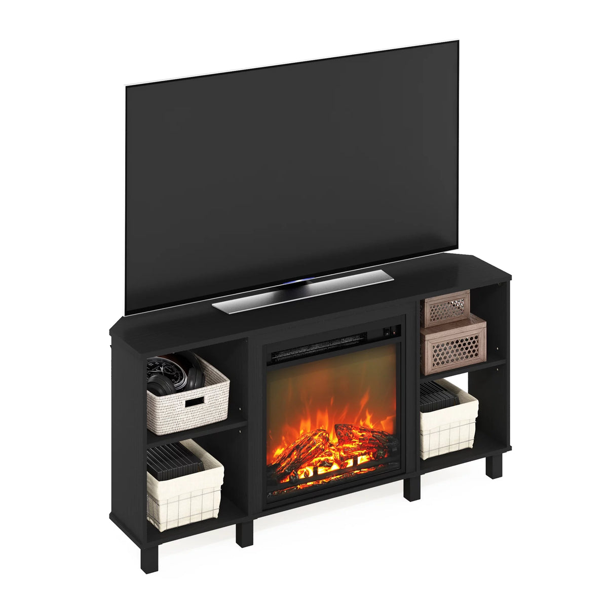 Corner Fireplace TV Stand with Metal Leg for TV up to 55 Inches K62712