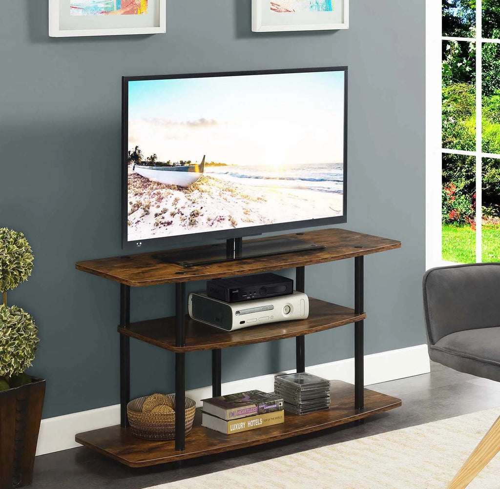 Black 3 Tier Wide TV Stand X36522