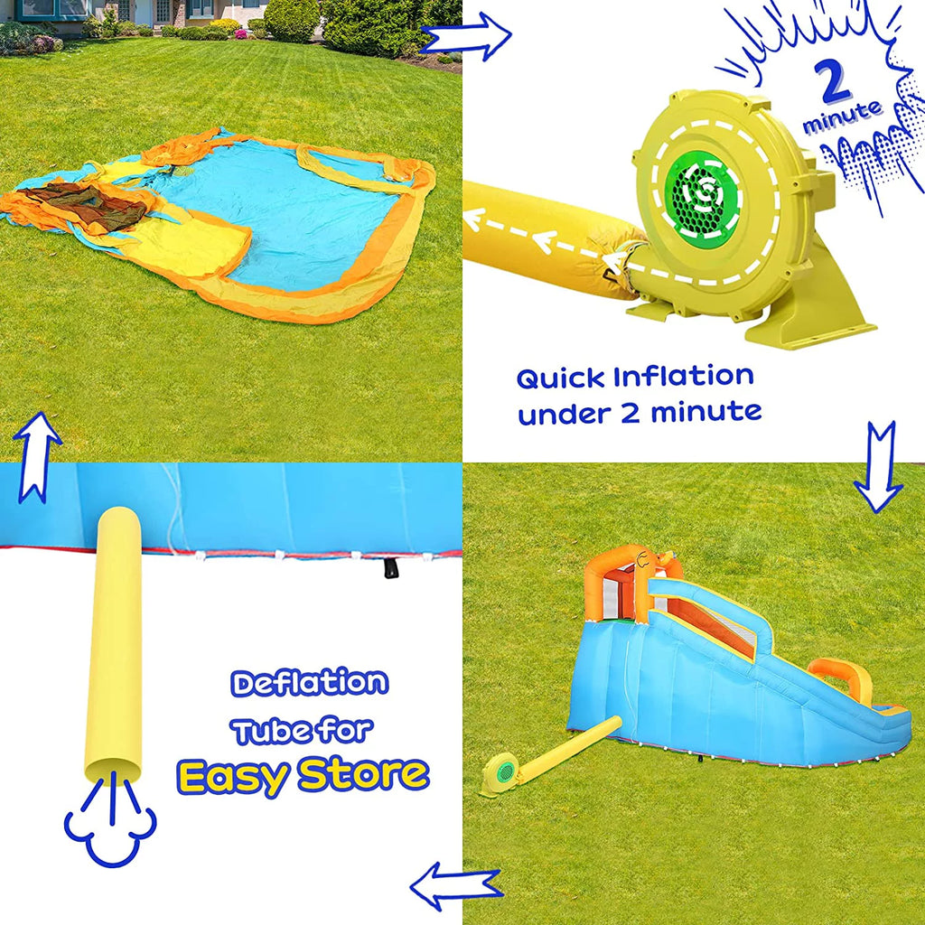 Inflatable Water Slide Bounce House with Splash Pool M66446