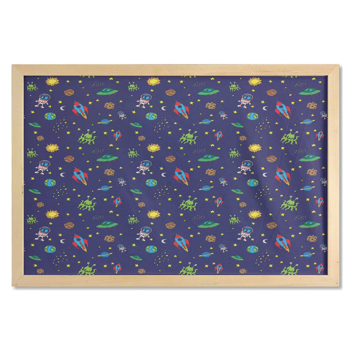 Multicolor Printed Fabric Wall Art with Frame, 35" x 23" I641