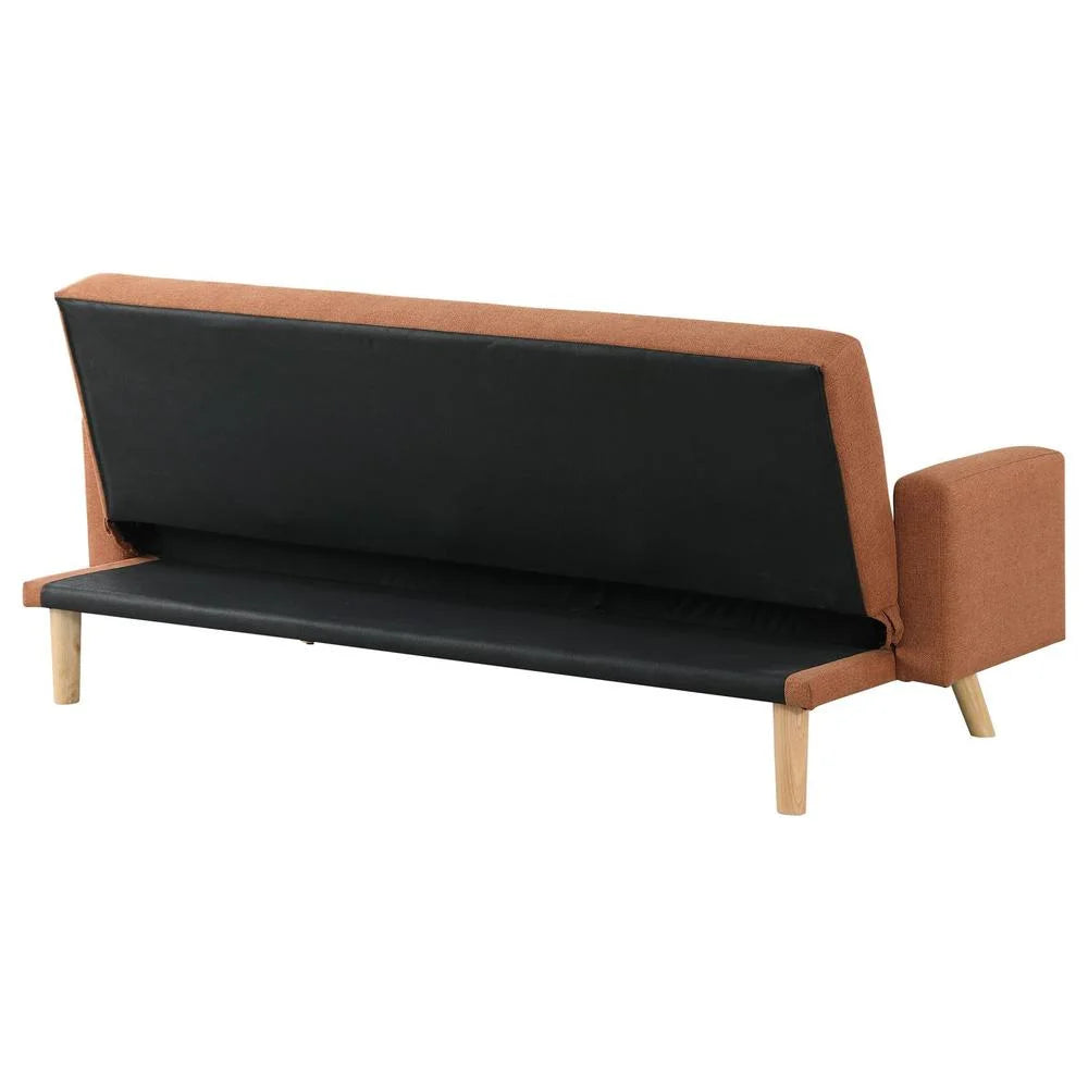 Terracotta Fabric Upholstered Convertible Sofa Bed O228
