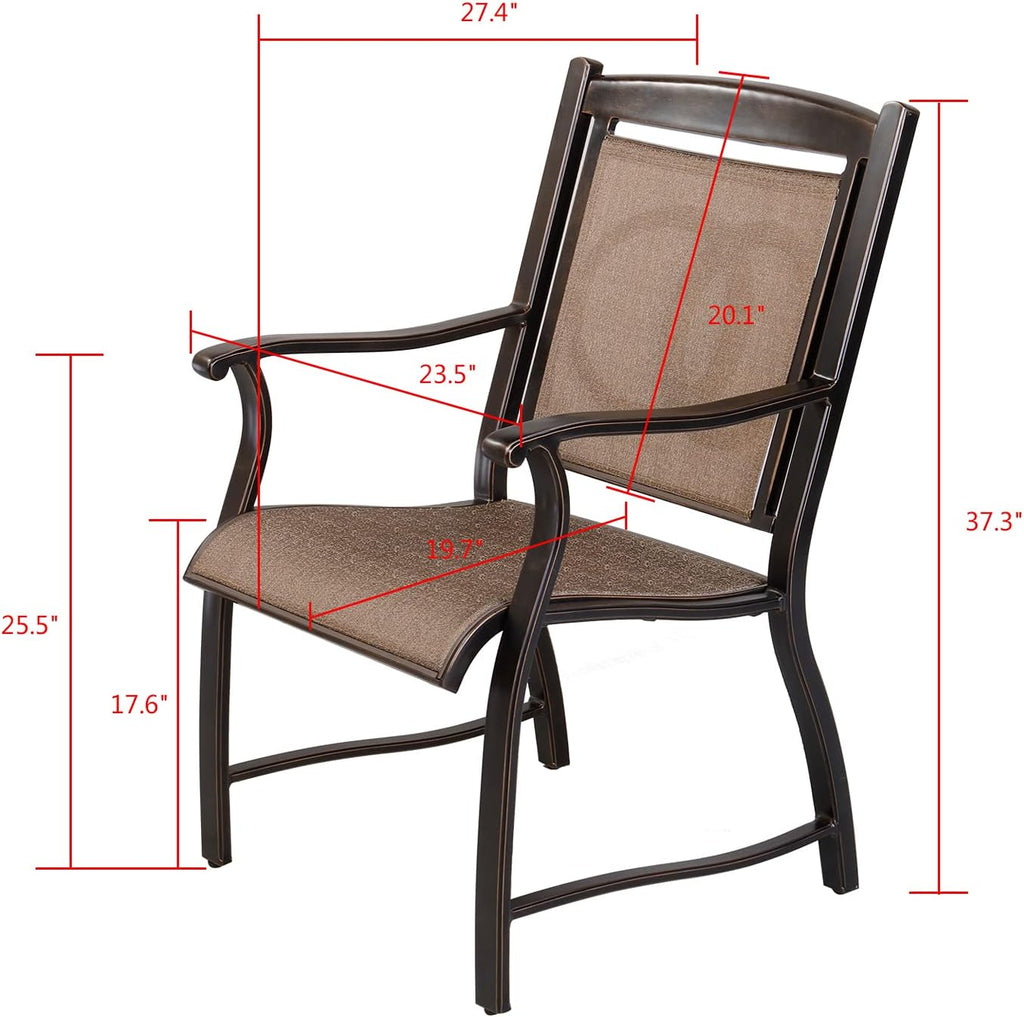 Cast Aluminum Outdoor Dining Chairs Set of 4 J977015