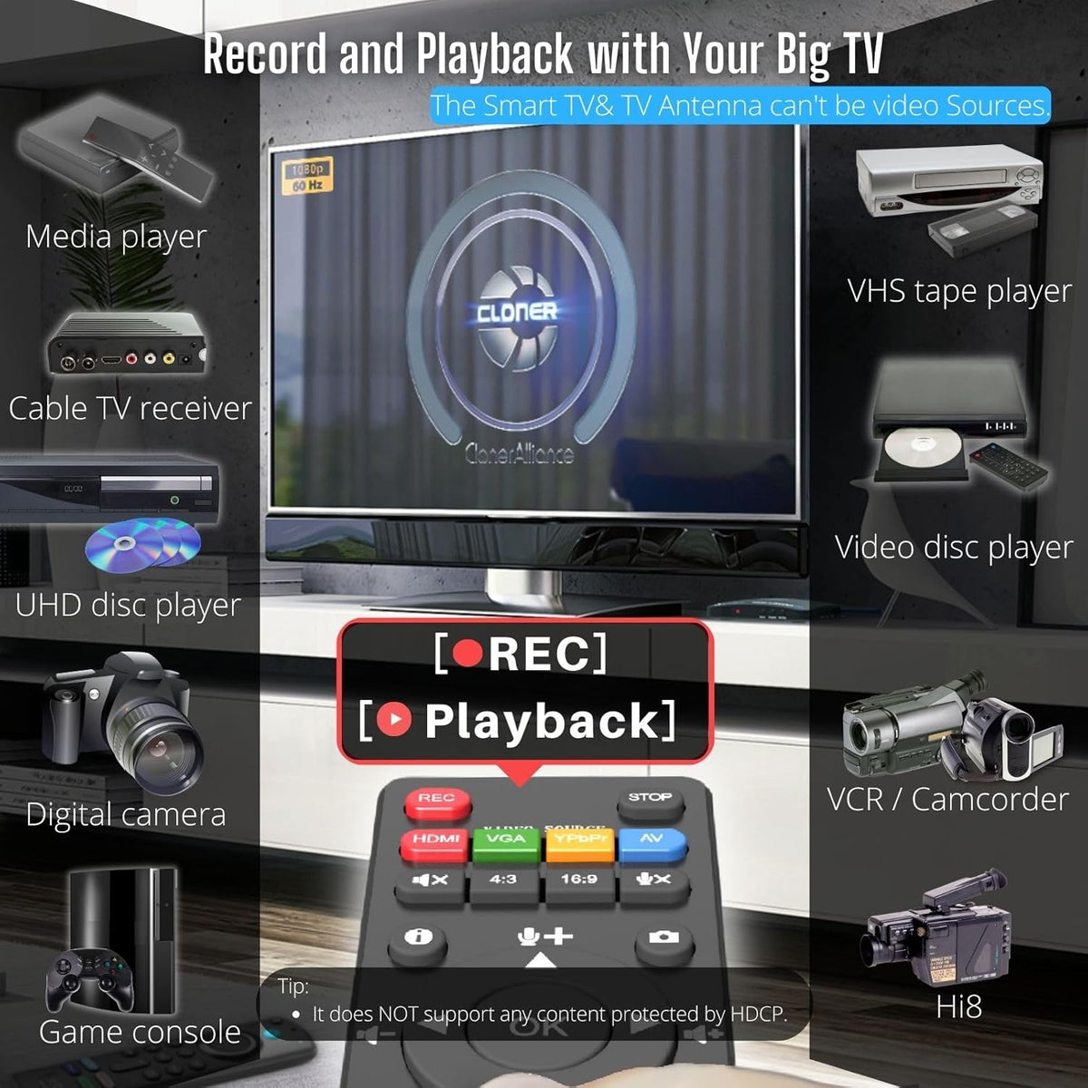 1080p@60fps Video Recorder with HDMI Capture T254014