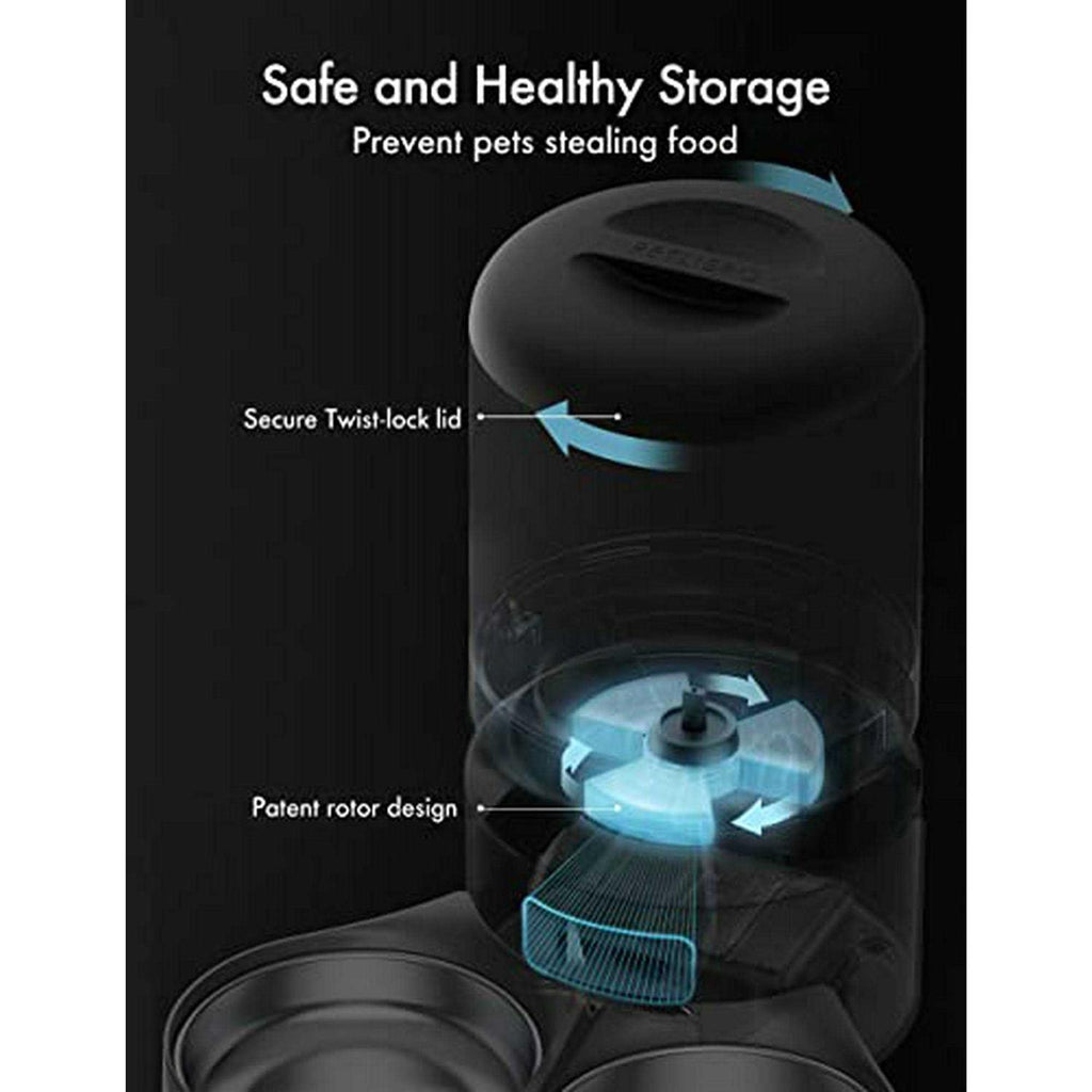 Automatic Cat Food Dispenser 5L with 2 Stainless Bowls F190