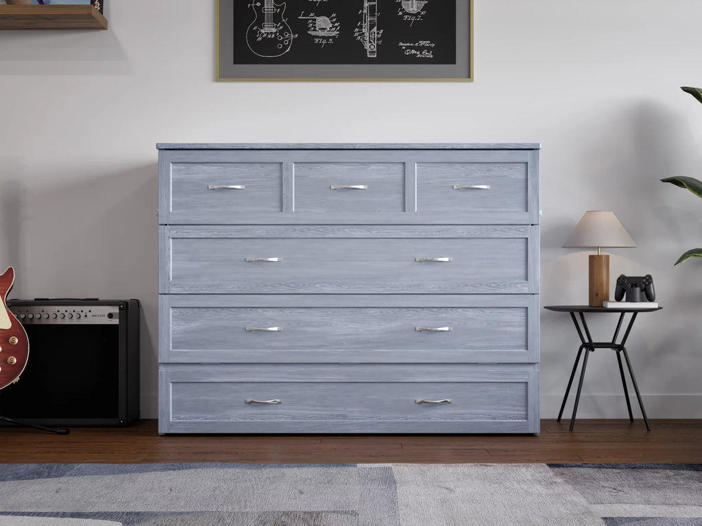 Solid Wood Murphy Bed Chest with Mattress R29068
