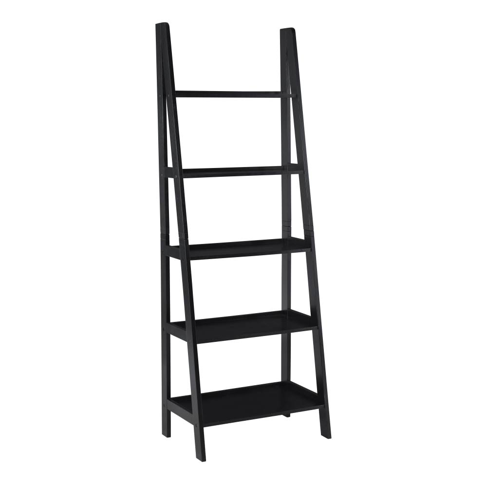 Black 5-Shelf Ladder Bookcase D528660