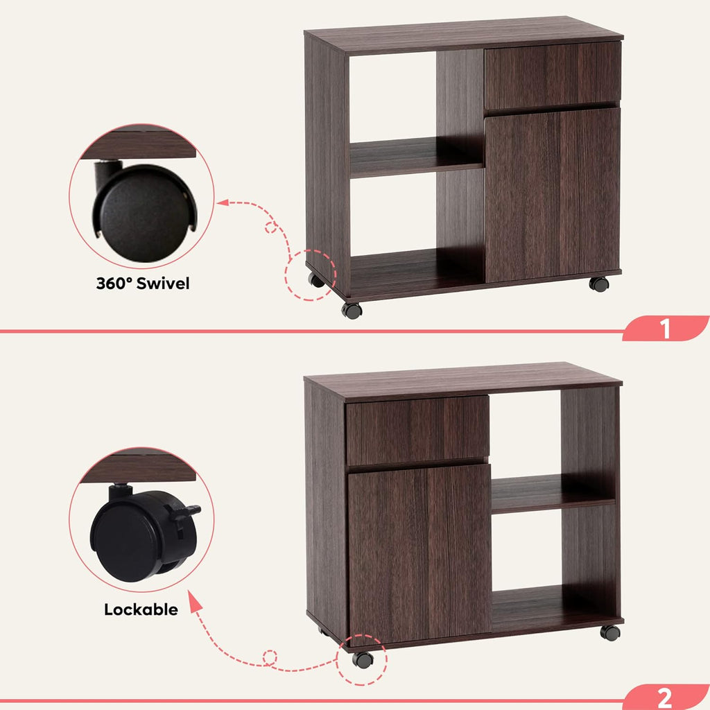 Wood File Cabinet with Storage Shelves Z2004