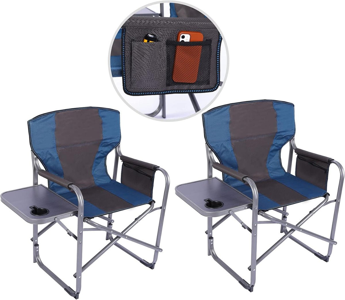 Oversized Heavy Duty Folding Director Chair with Side Table F16637