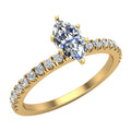 Marquise Solitaire Diamond Ring 18K Gold 0.65 CT TW R408