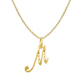 14K Yellow Gold Diamond-Cut Initial Pendant Necklace with 22" Chain L989582