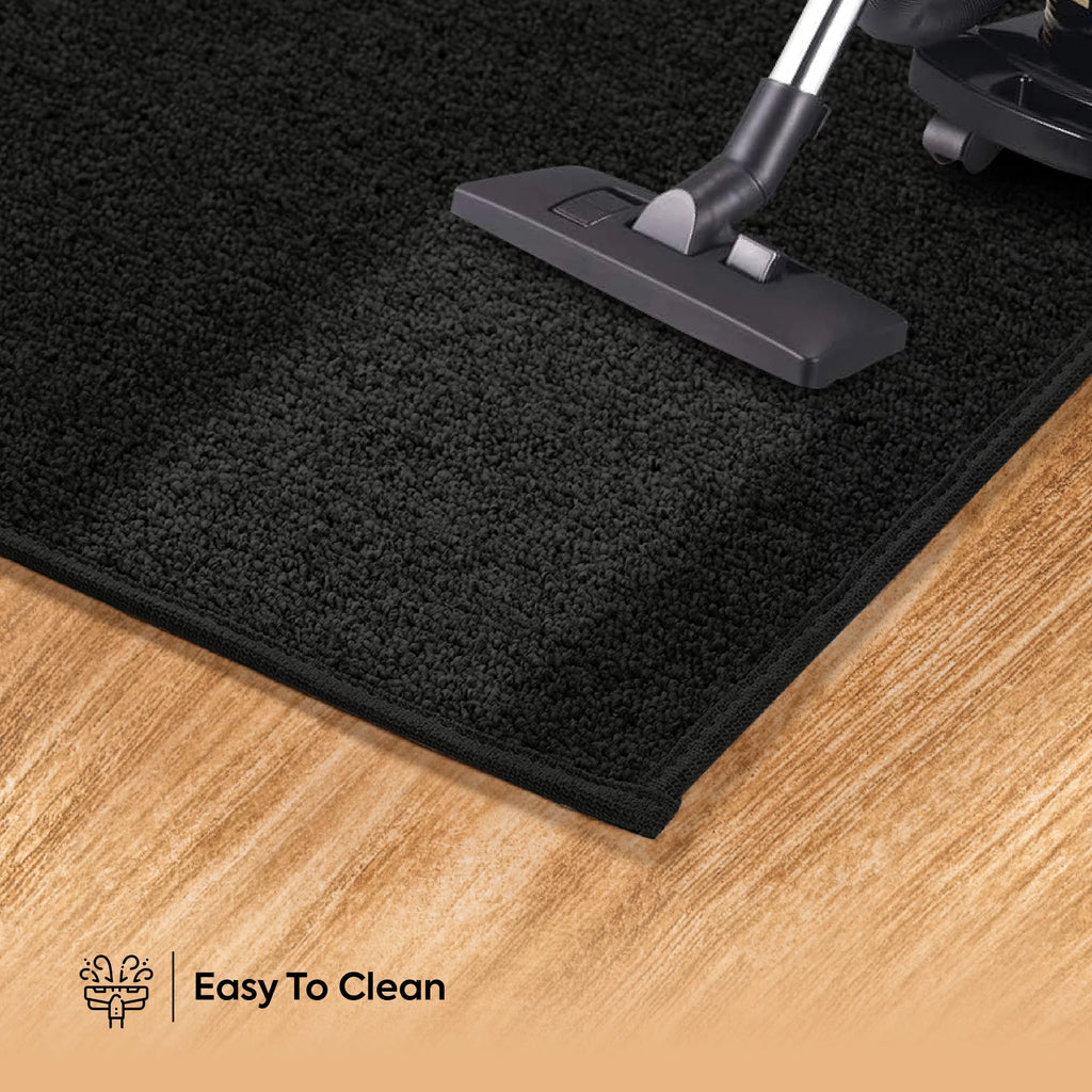 Black 5' x 8' Solid Color Area Rug K272