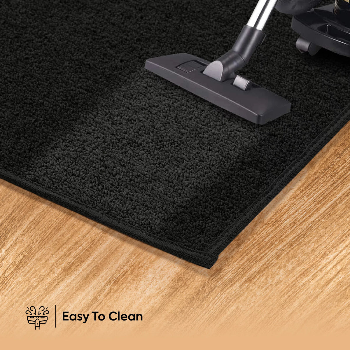 Black 5' x 8' Solid Color Area Rug K272
