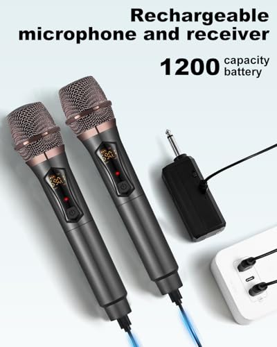 Wireless Metal Dynamic Microphone System with Rechargeable Receiver E154