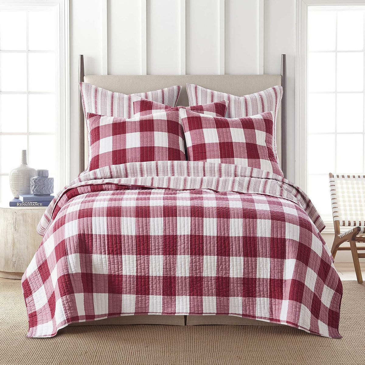 Grey Linen Style Euro Shams Set of 2 N258170